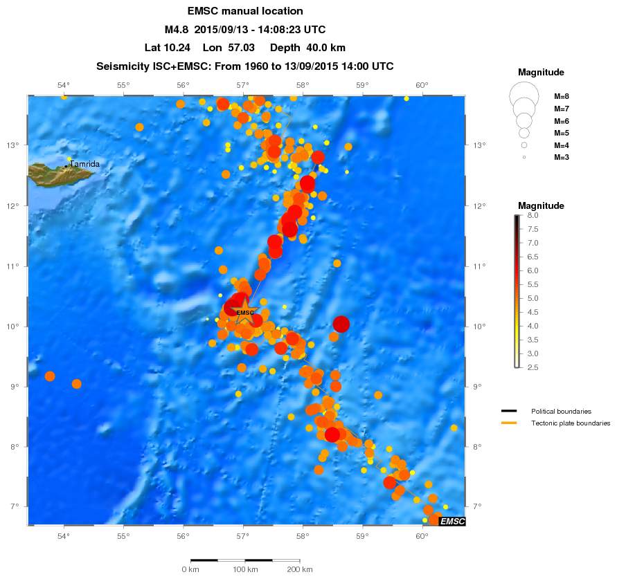 regional magnitude historical seismicity