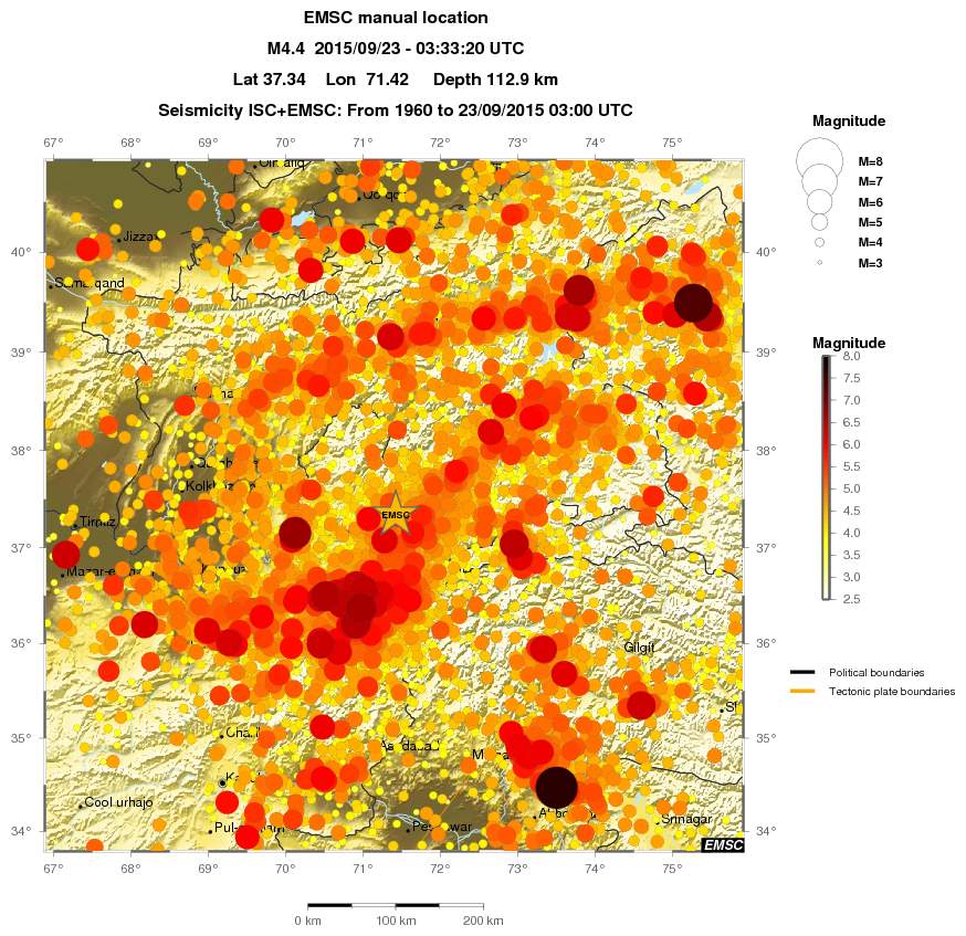 regional magnitude historical seismicity