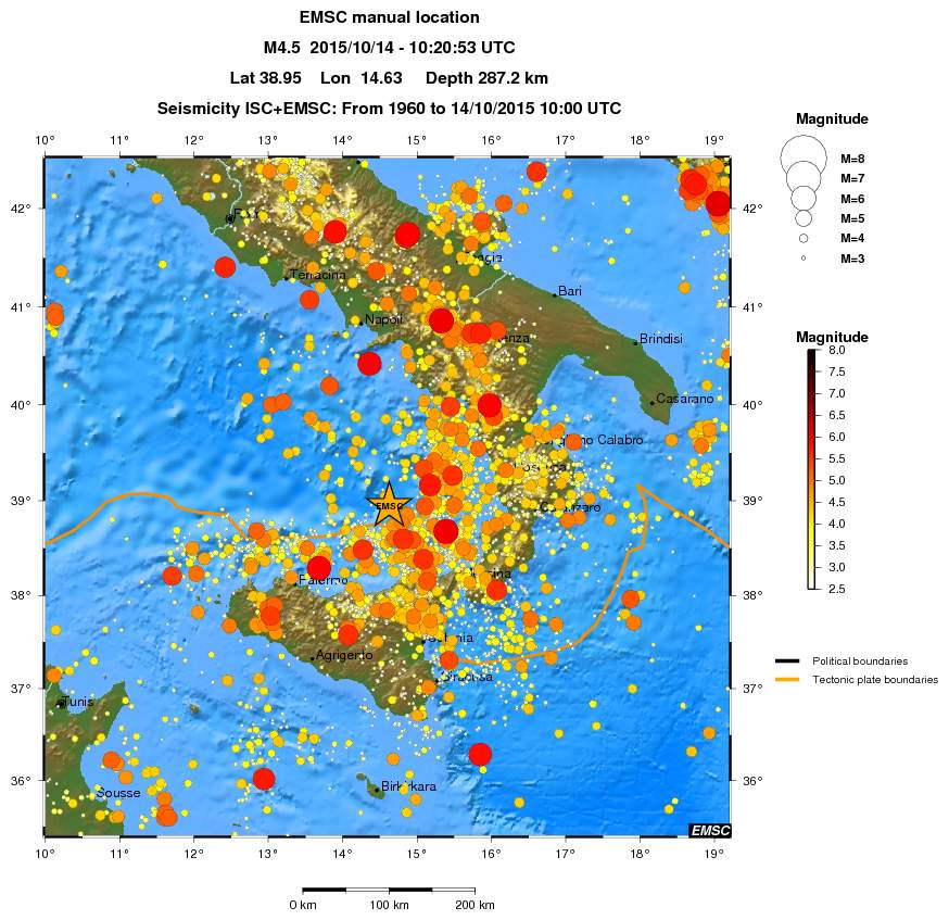 regional magnitude historical seismicity