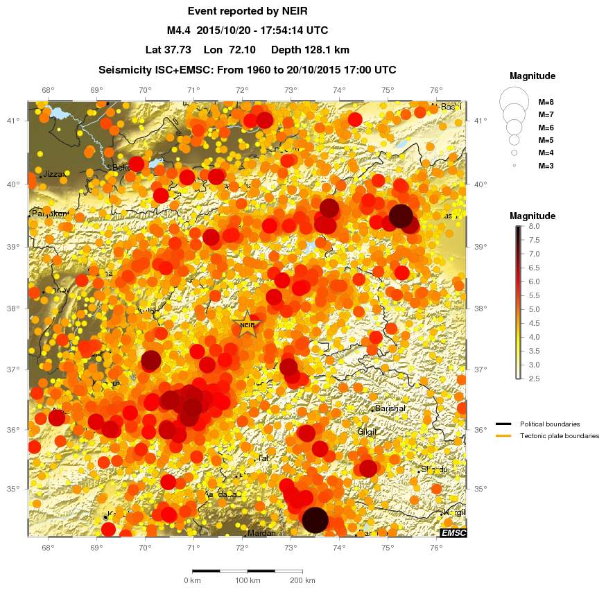 regional magnitude historical seismicity