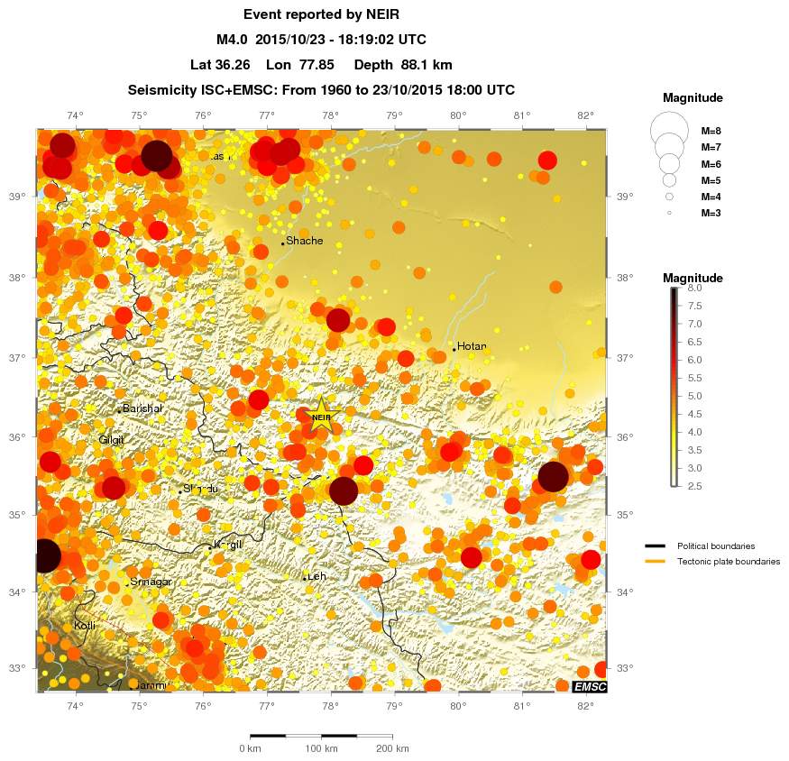 regional magnitude historical seismicity