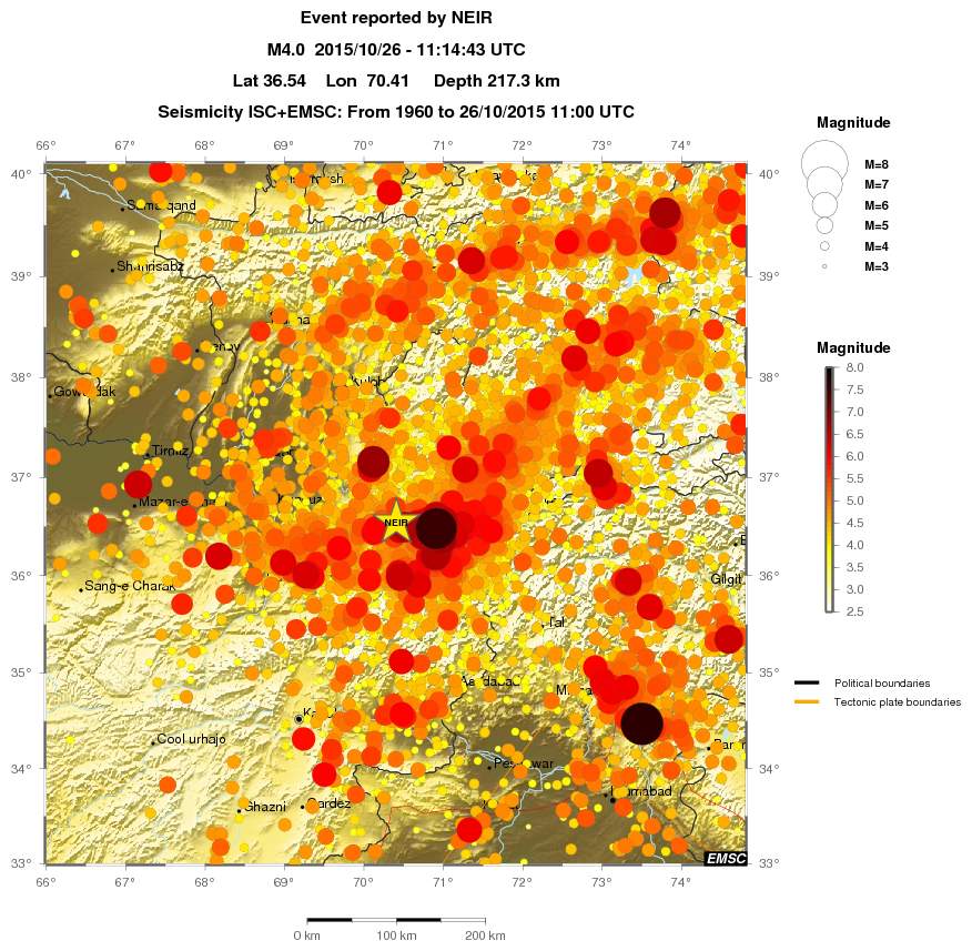 regional magnitude historical seismicity