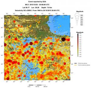 regional magnitude historical seismicity