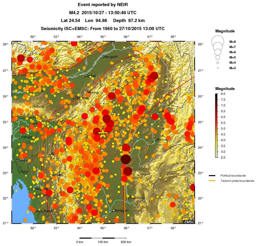 regional magnitude historical seismicity