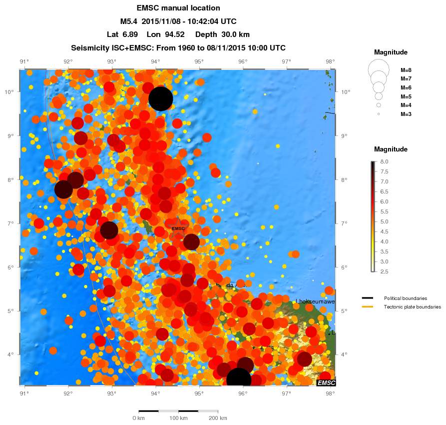 regional magnitude historical seismicity