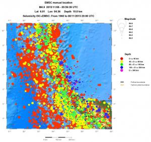 regional historical seismicity