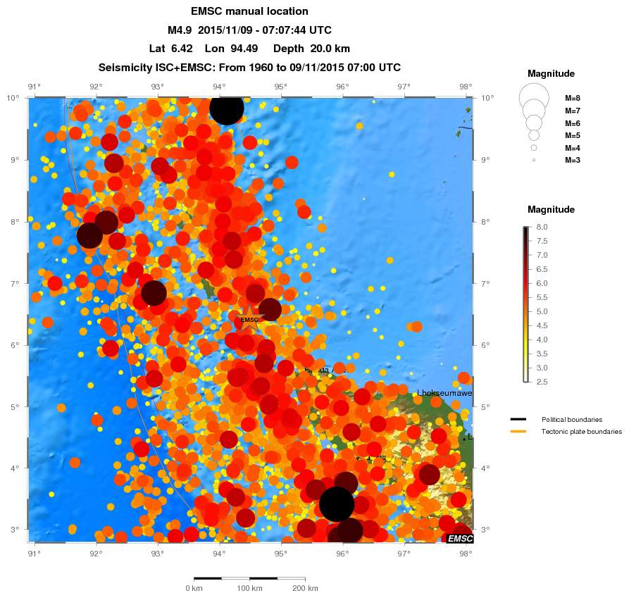 regional magnitude historical seismicity