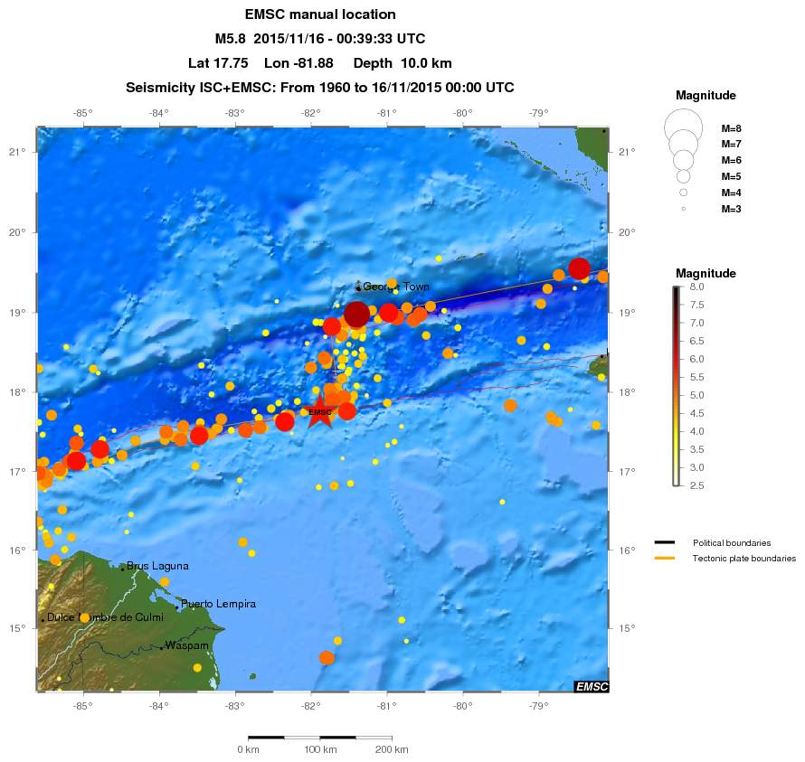 regional magnitude historical seismicity