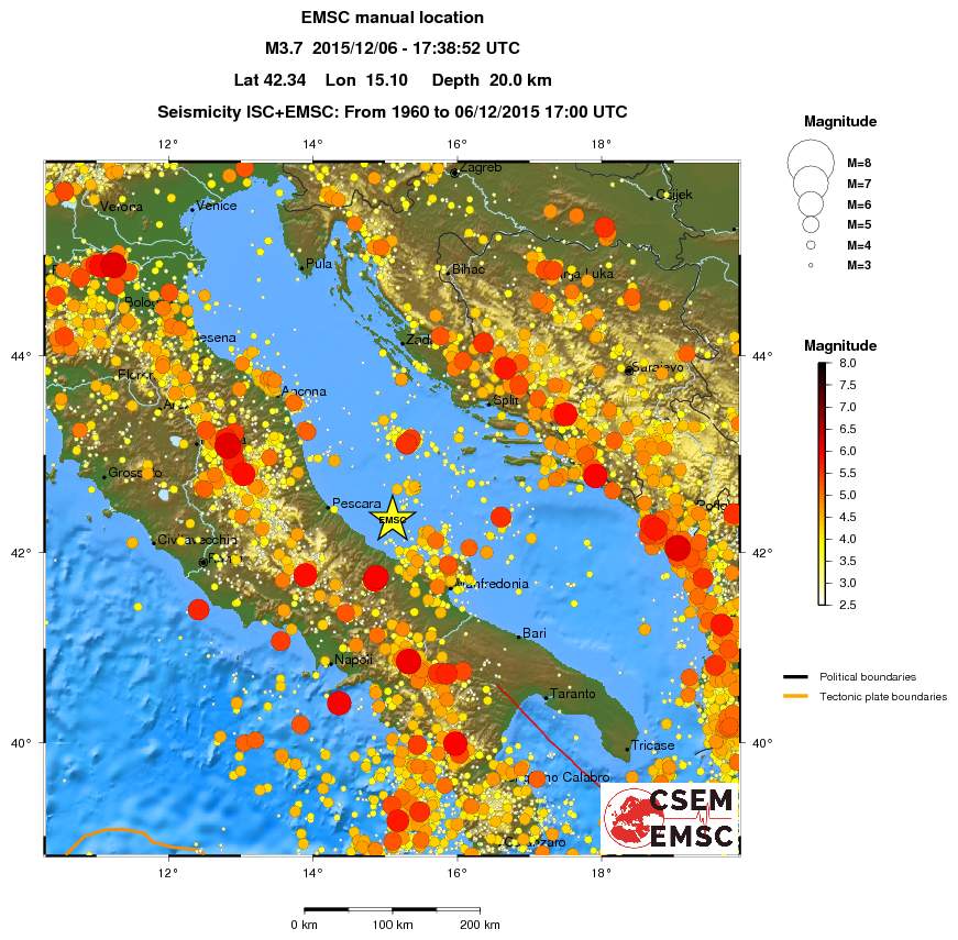 regional magnitude historical seismicity