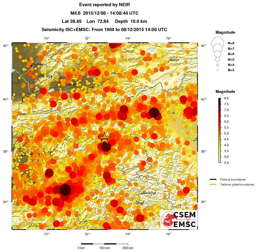 regional magnitude historical seismicity