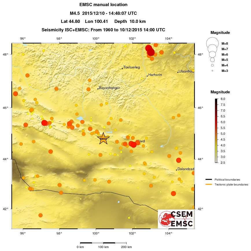 regional magnitude historical seismicity