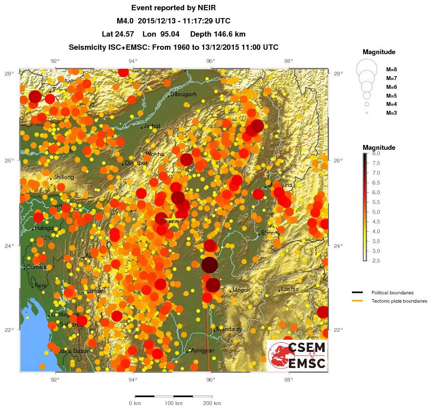 regional magnitude historical seismicity