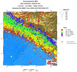regional historical seismicity