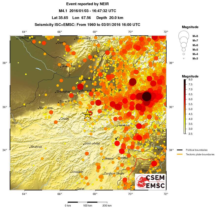 regional magnitude historical seismicity