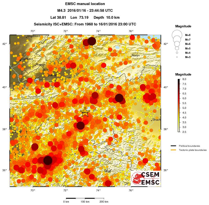 regional magnitude historical seismicity