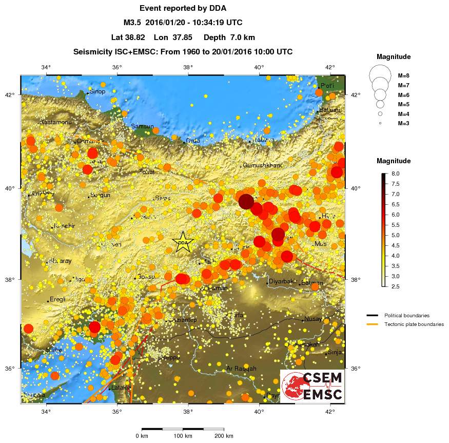 regional magnitude historical seismicity