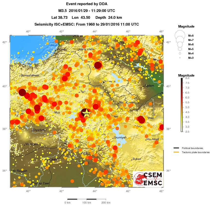regional magnitude historical seismicity