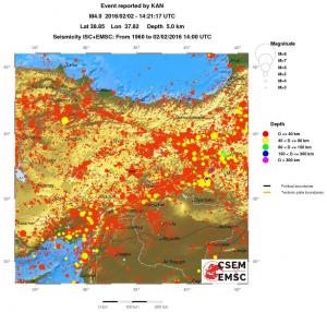 regional historical seismicity
