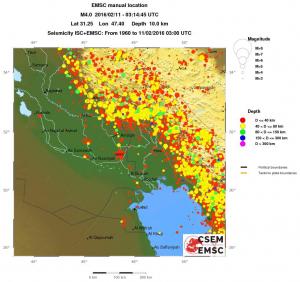 regional historical seismicity