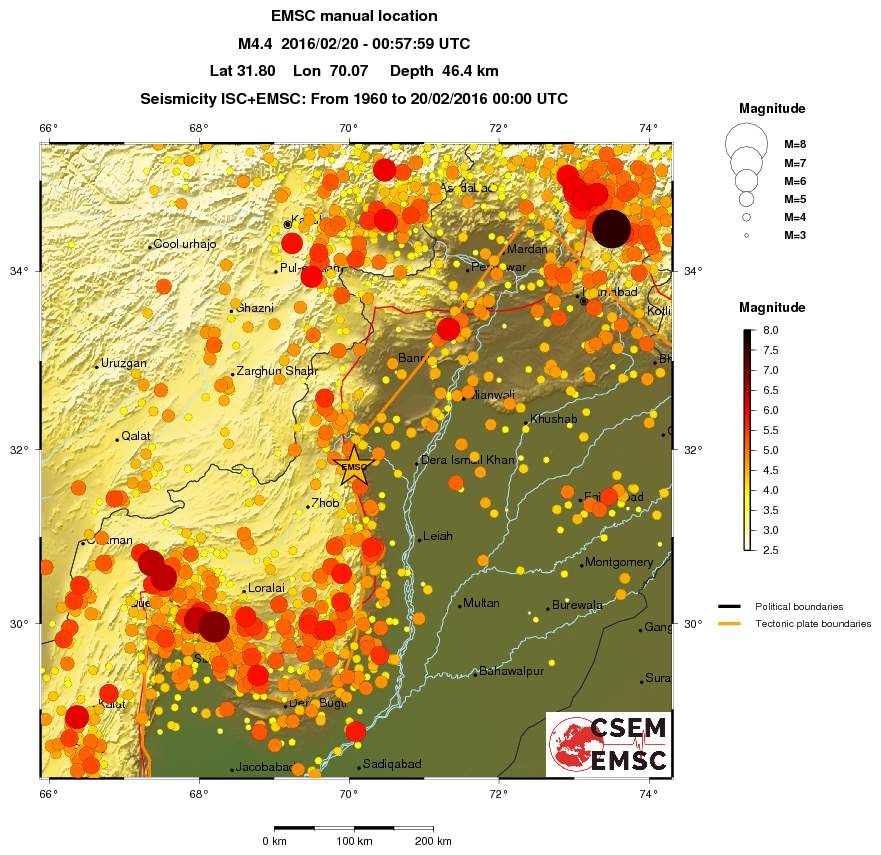 regional magnitude historical seismicity
