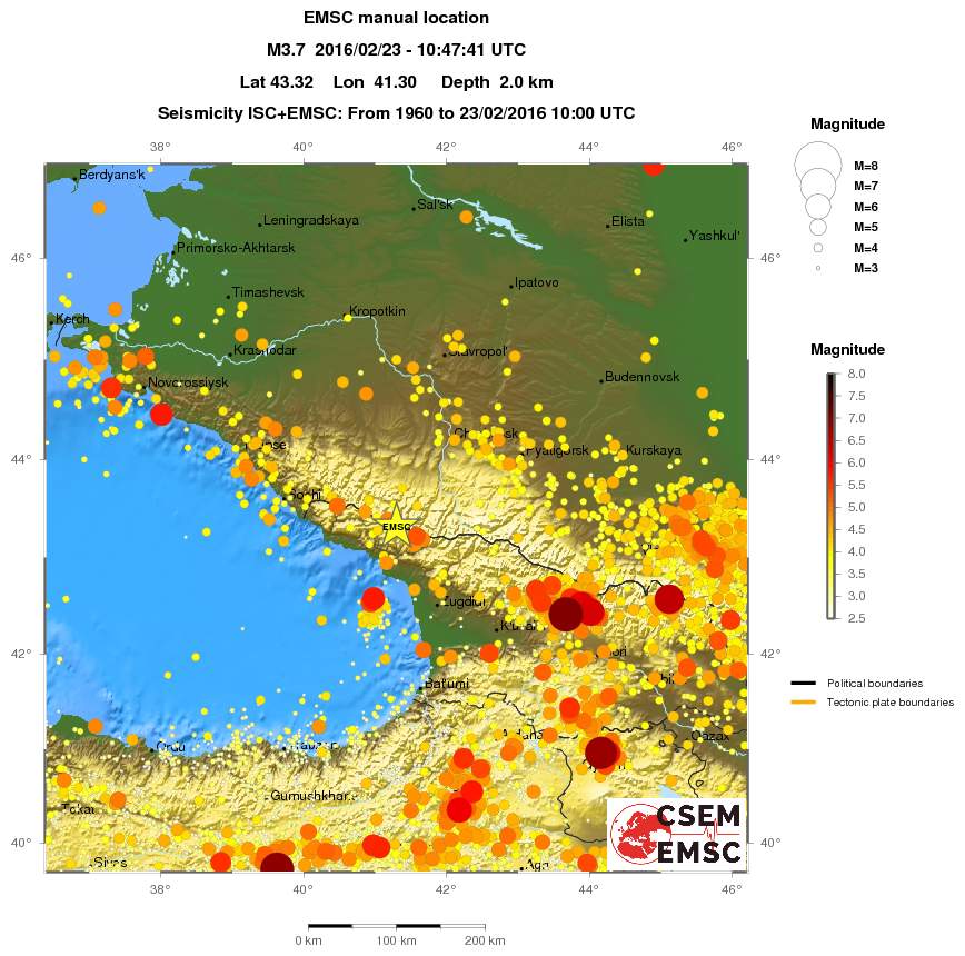 regional magnitude historical seismicity