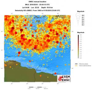 regional magnitude historical seismicity