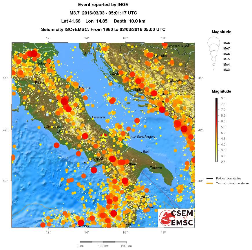 regional magnitude historical seismicity