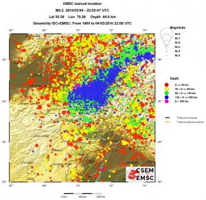 regional historical seismicity