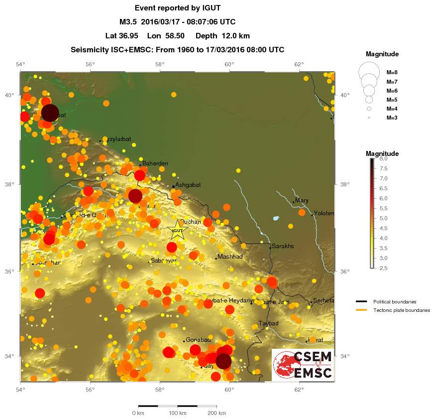 regional magnitude historical seismicity