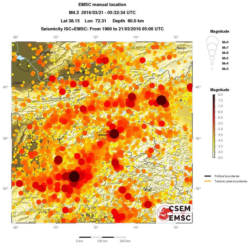 regional magnitude historical seismicity