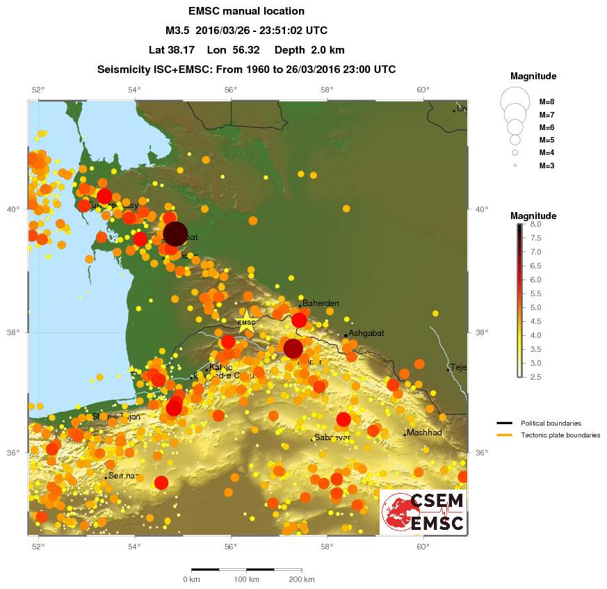 regional magnitude historical seismicity
