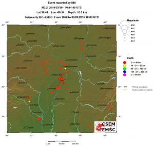 regional historical seismicity