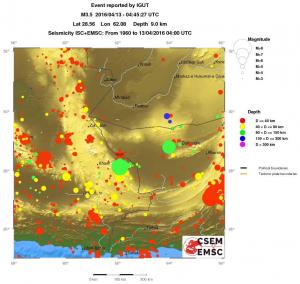 regional historical seismicity