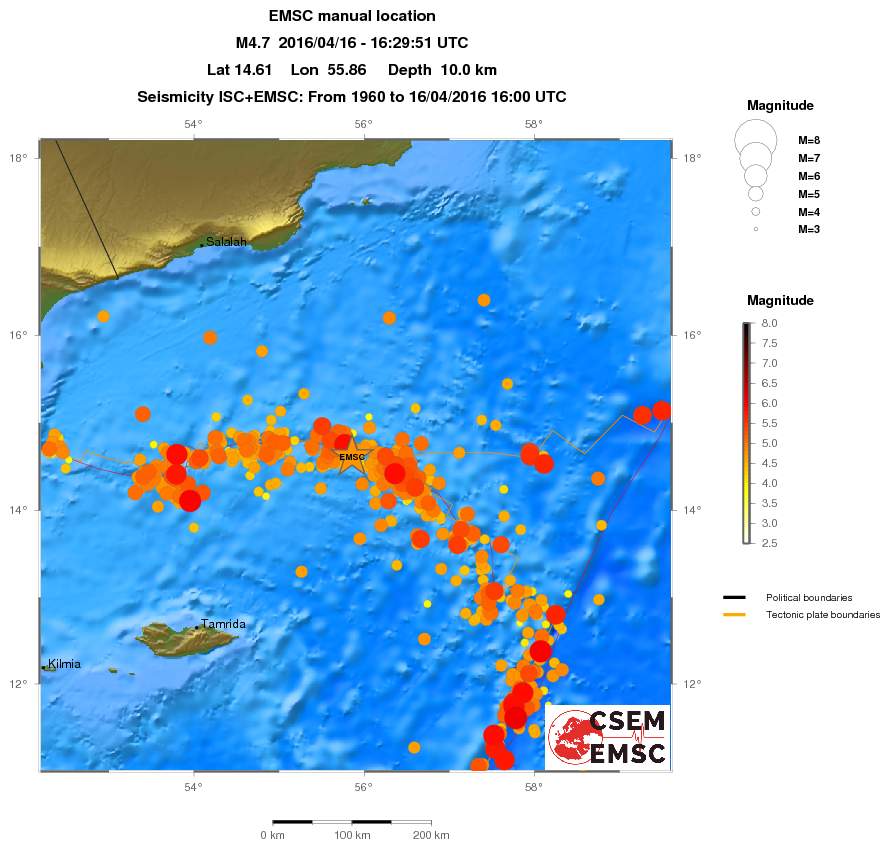 regional magnitude historical seismicity