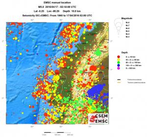 regional historical seismicity