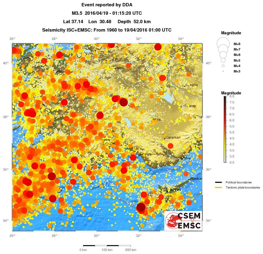 regional magnitude historical seismicity