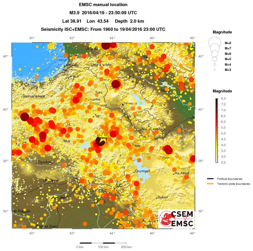regional magnitude historical seismicity