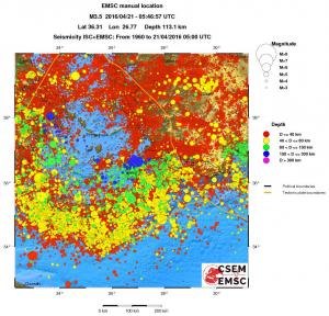 regional historical seismicity