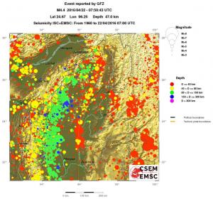 regional historical seismicity