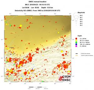 regional historical seismicity