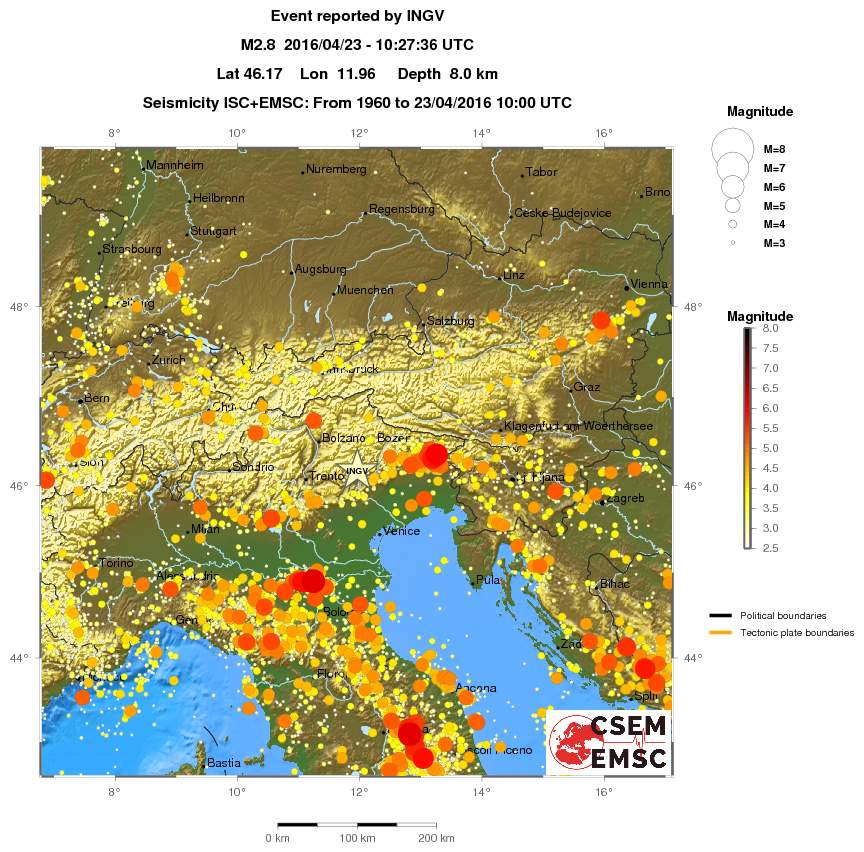 regional magnitude historical seismicity
