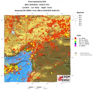 regional historical seismicity