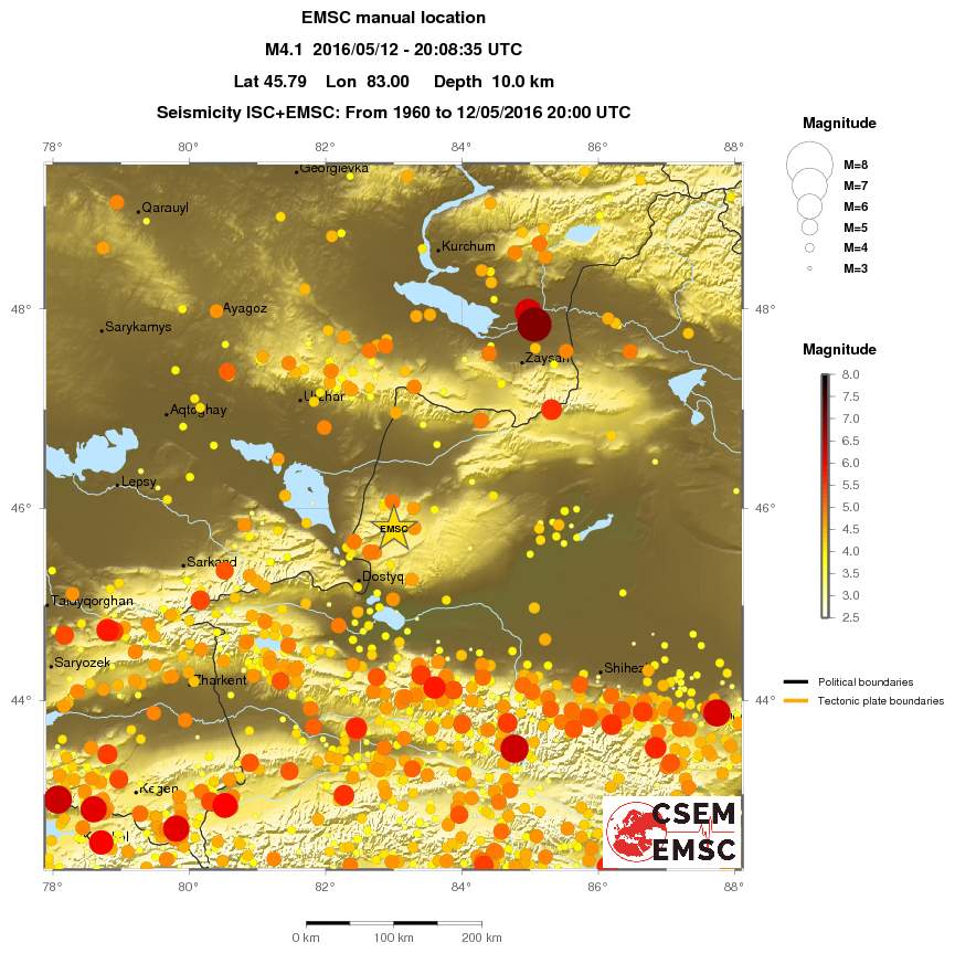 regional magnitude historical seismicity