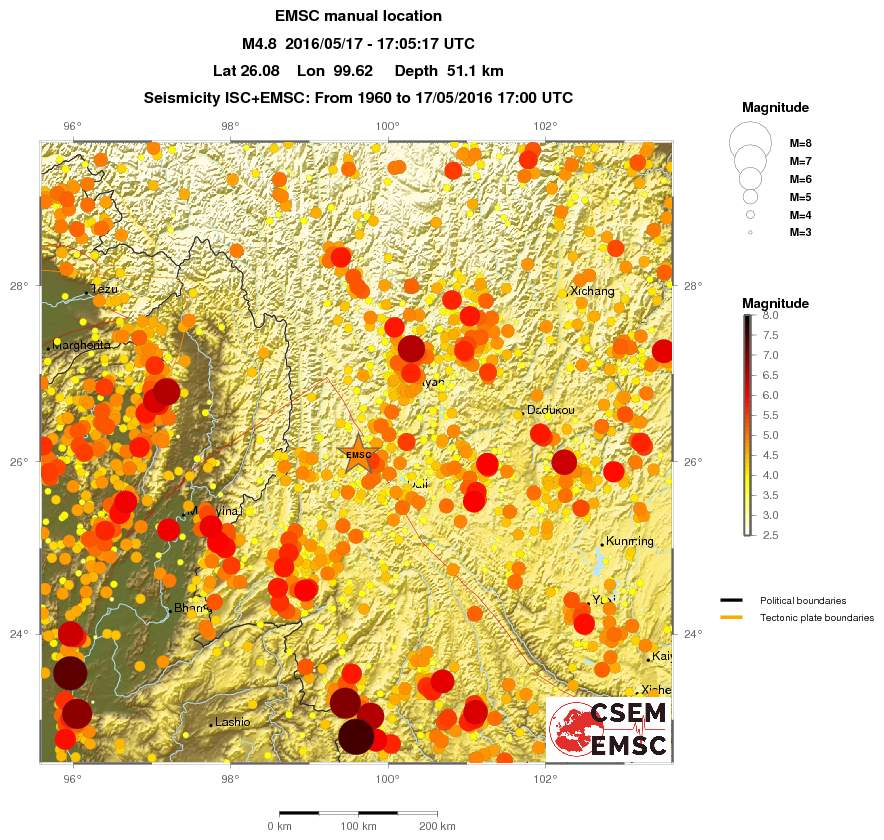 regional magnitude historical seismicity