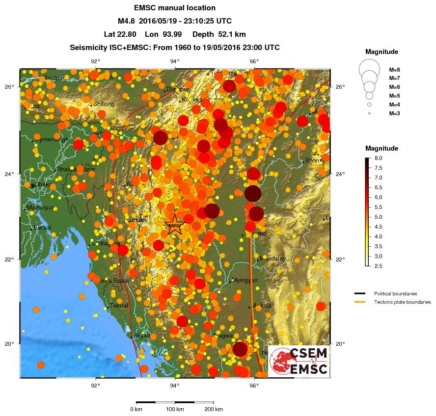 regional magnitude historical seismicity