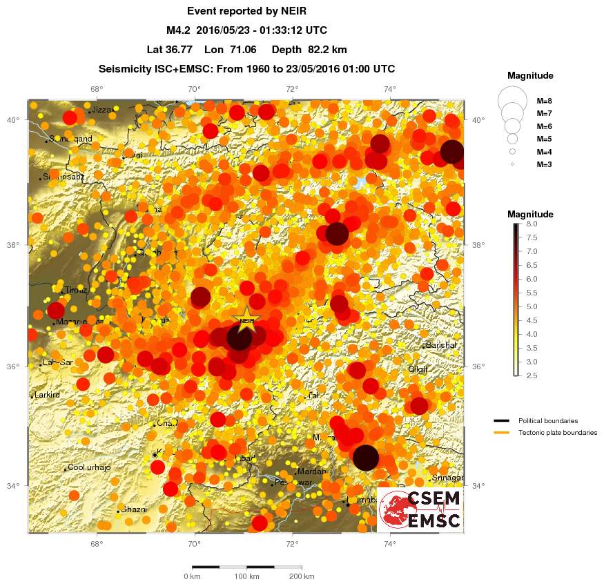 regional magnitude historical seismicity