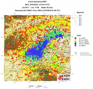 regional historical seismicity
