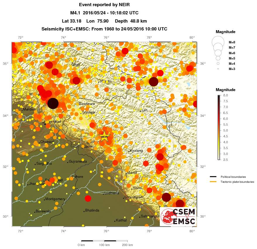 regional magnitude historical seismicity