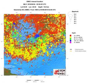 regional historical seismicity