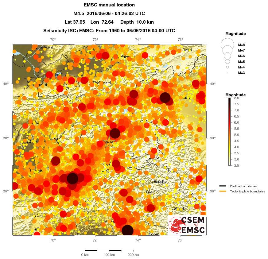 regional magnitude historical seismicity